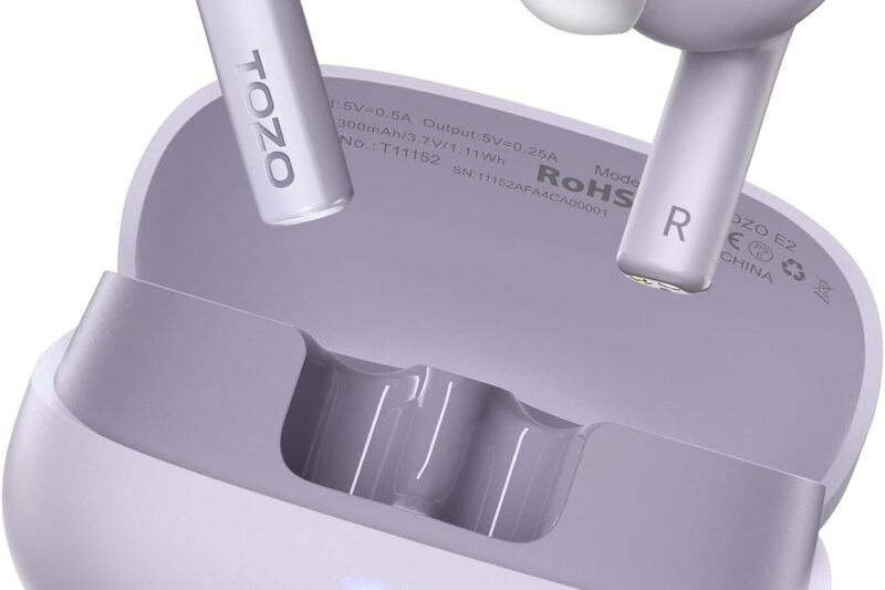 TOZO E2 Wireless Earbuds with 10mm Powerful Bass Drivers, AI Clear Calls | Dual Mic ENC, App Customize 32 EQs, 30H Playtime, Bluetooth 5.3 Ear Buds, Comfort Fit in-ear Headphones