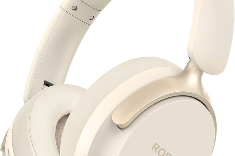 B8 Bluetooth Headphones Over Ear, 6 EQ Music Modes and 50H Playtime Deep Bass Wireless Headphones with Mic, Lightweight Folding HiFi Stereo Headset for iPad/Travel/Tablet/PC/Home Beige White