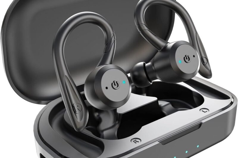 APEKX Bluetooth Headphones True Wireless Earbuds with Charging Case IPX7 Waterproof Stereo Sound Earphones Built-in Mic in-Ear Headsets Deep Bass for Sport Running Black