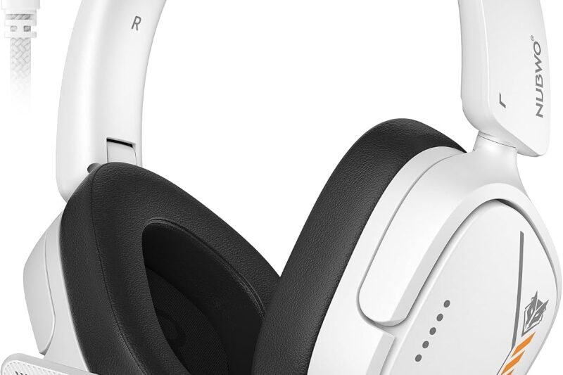 NUBWO HG04L Gaming Headset for PS5/PS4, Xbox Series X|S/Xbox One, Switch – 250g Lightweight, Clear Unidirectional Mic, Soft Memory Earmuffs, 3.5mm Jack for Gaming & Work (Splitter not Included)